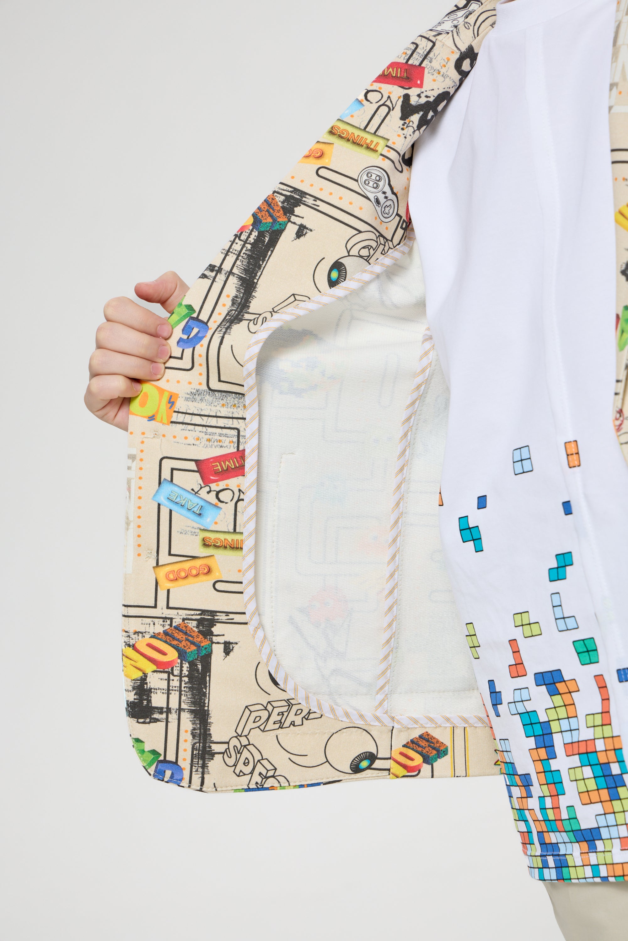 AOP Blazer, branded print