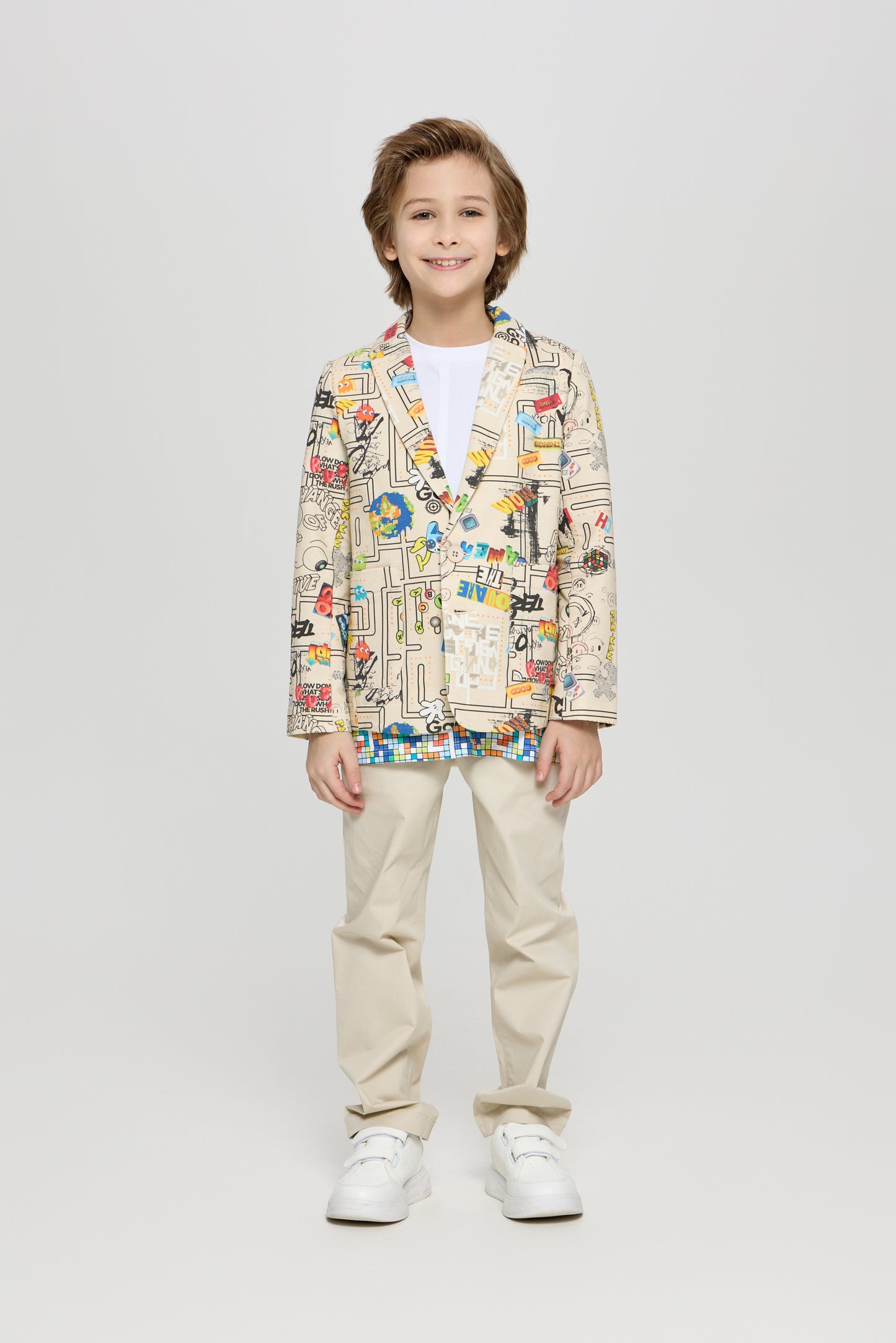 AOP Blazer, branded print