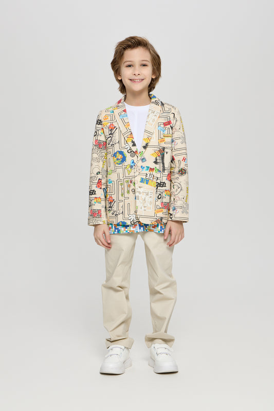 AOP Blazer, branded print