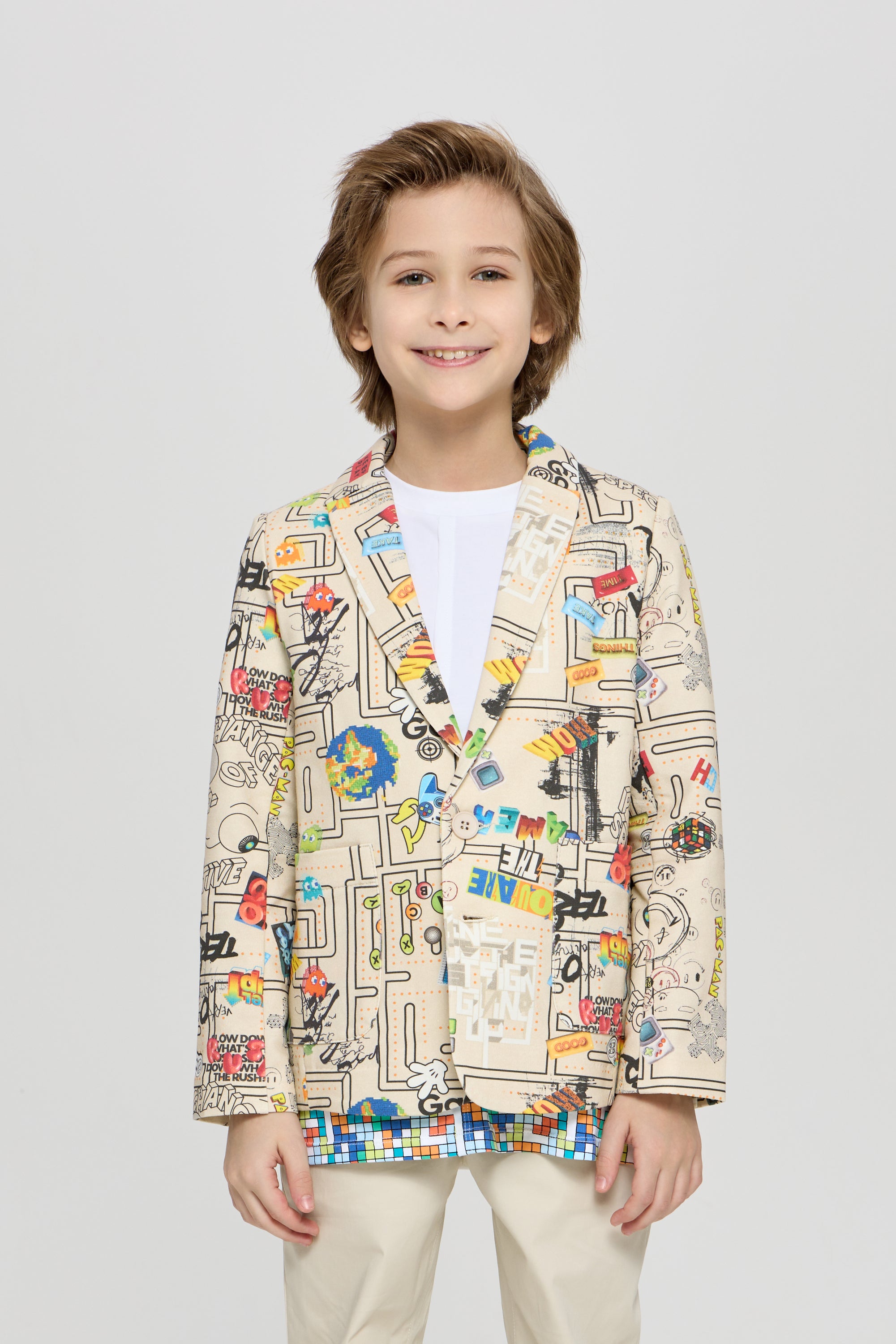 AOP Blazer, branded print