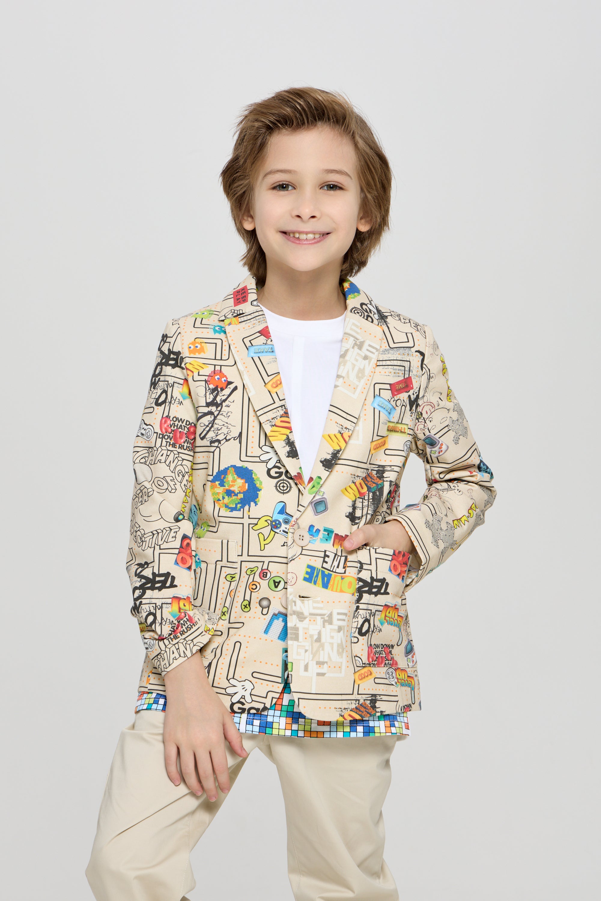 AOP Blazer, branded print