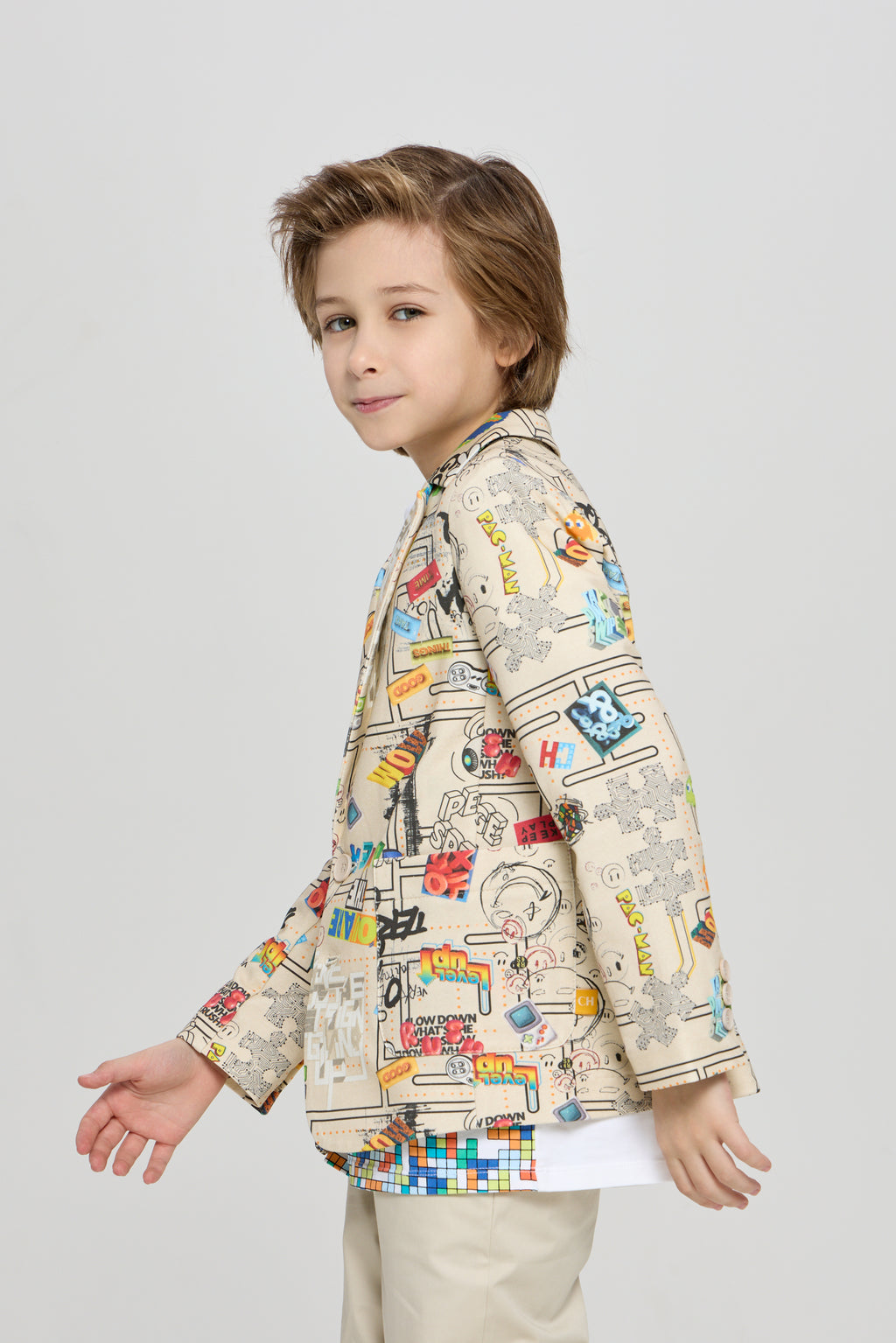 AOP Blazer, branded print