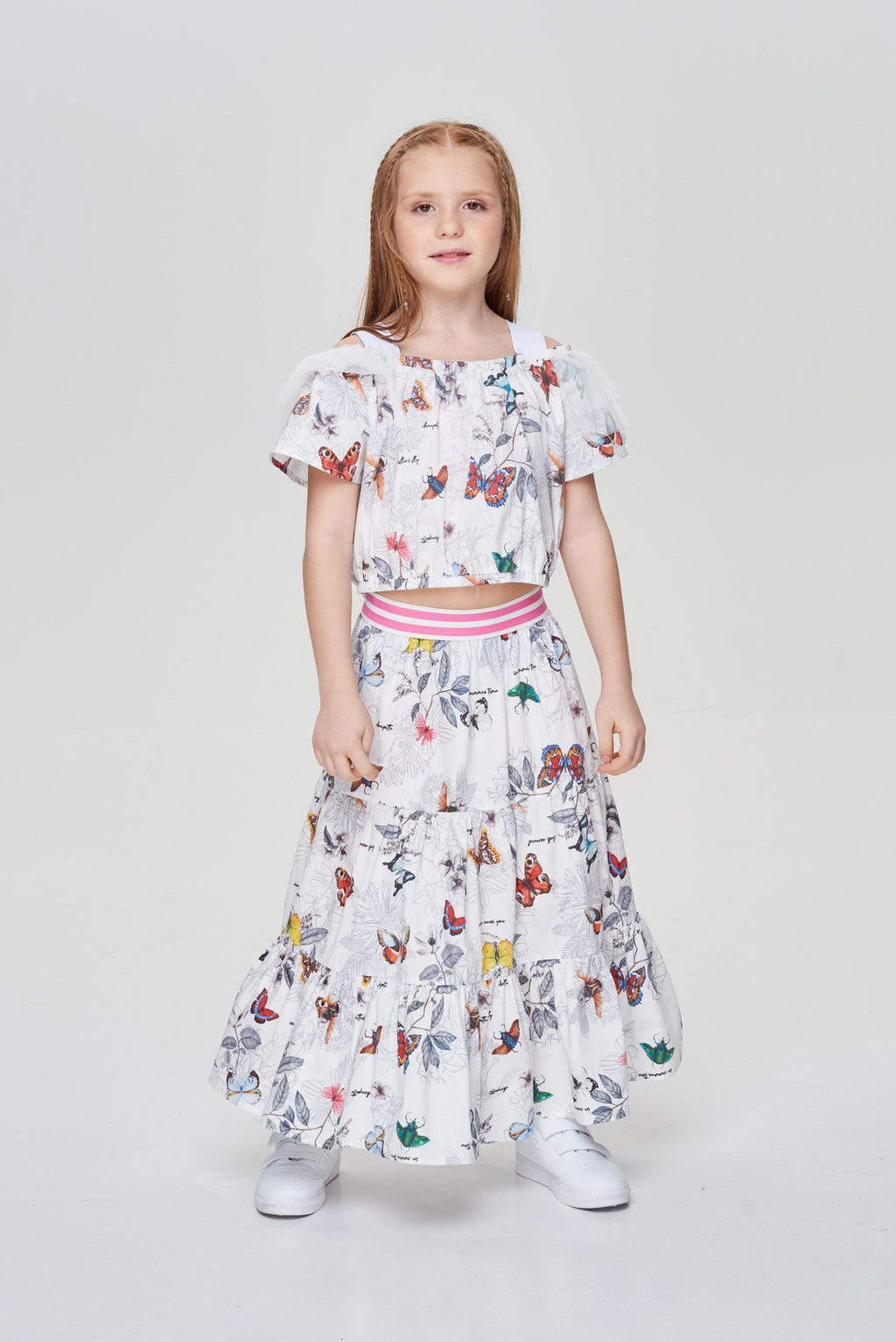 Crop Top Blouse, Branded Print