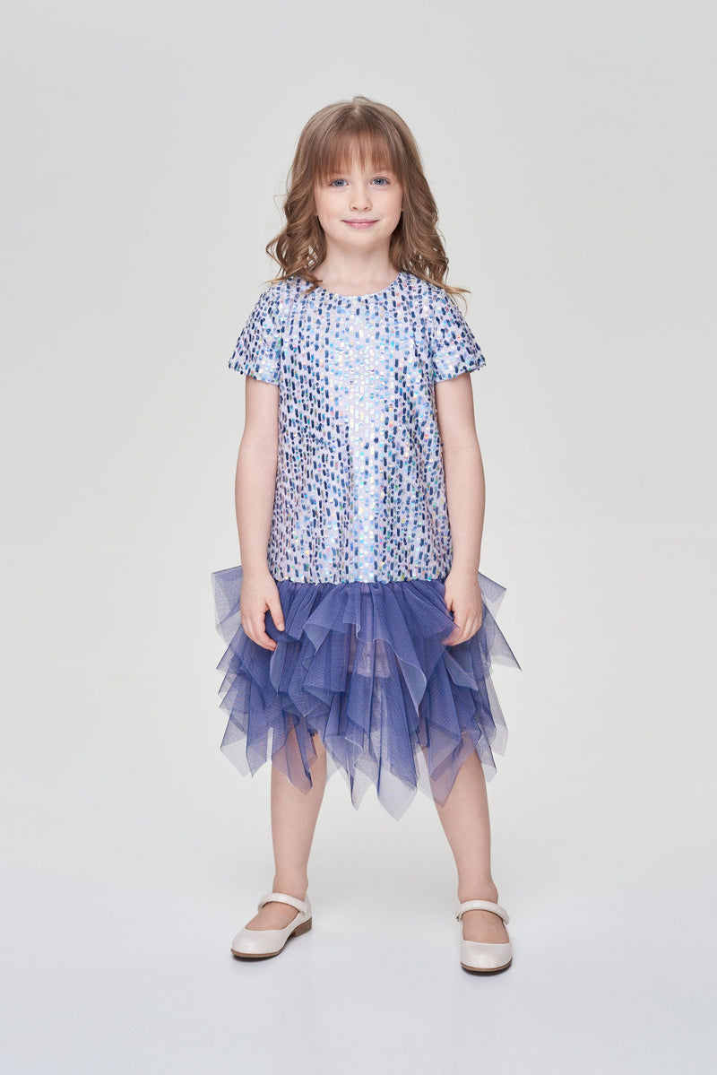 Sequins Smart Multitiered Dress, lavender/pink