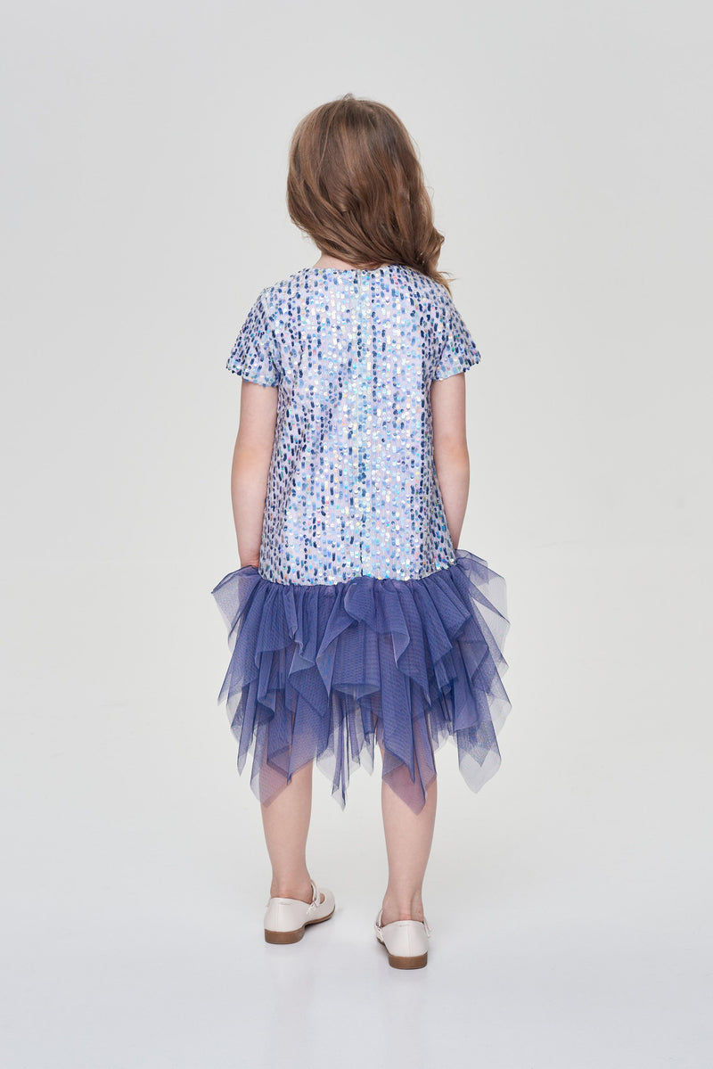 Sequins Smart Multitiered Dress, lavender/pink