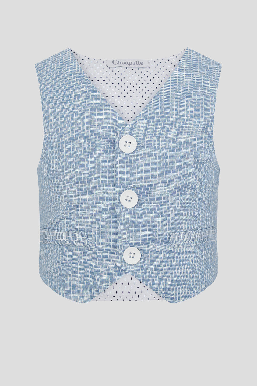 Baby fashionable striped blue smart vest