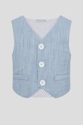 Baby fashionable striped blue smart vest