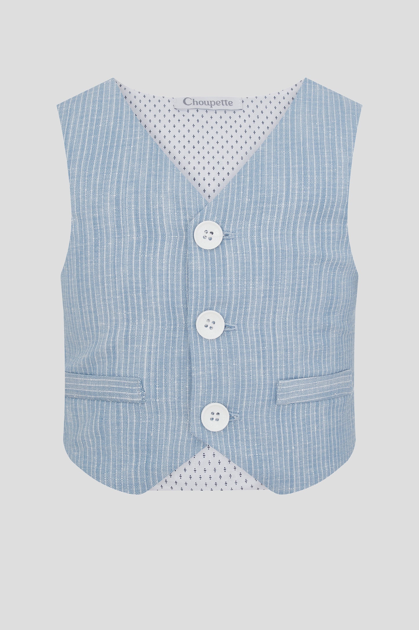 Baby fashionable striped blue smart vest