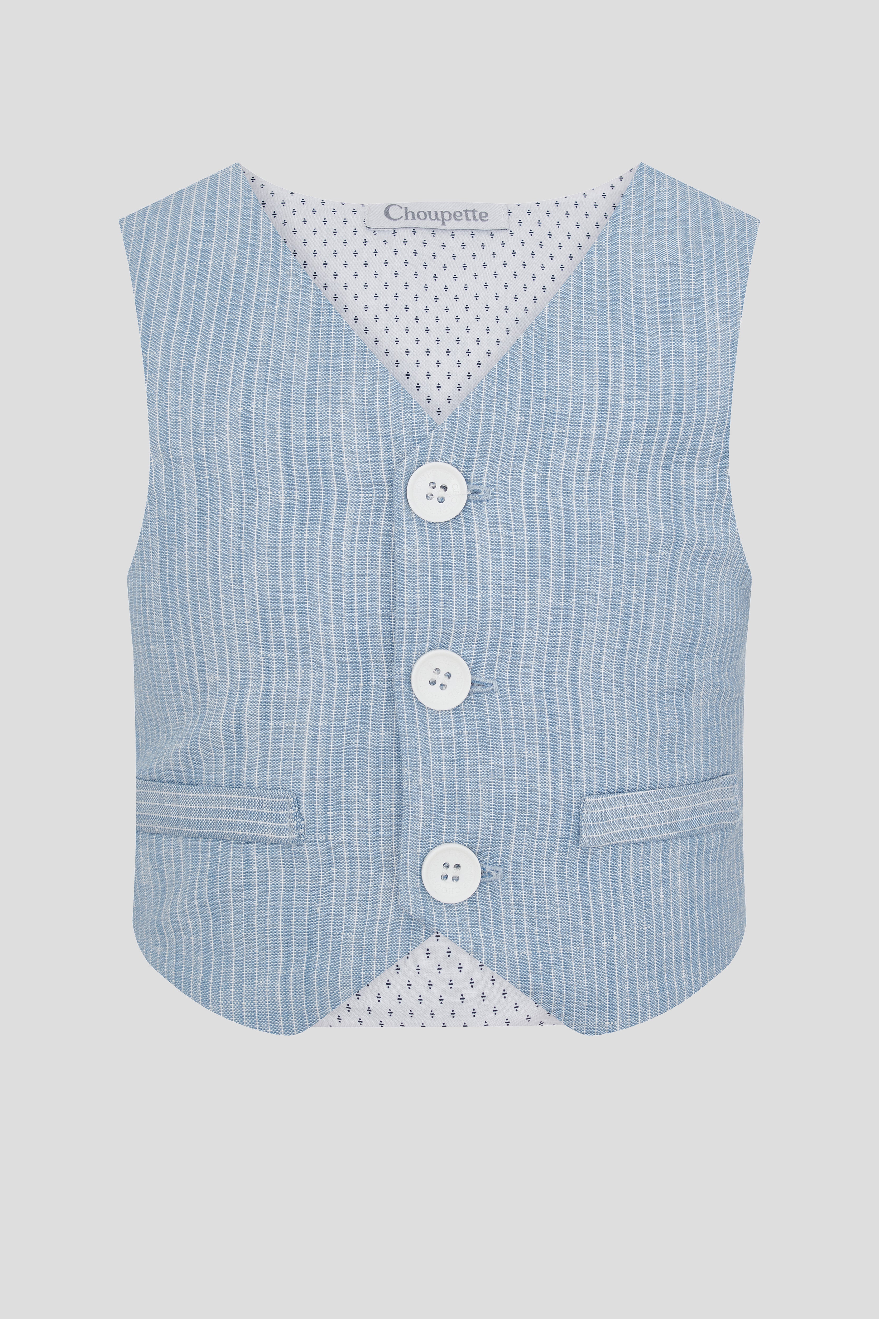 Baby fashionable striped blue smart vest