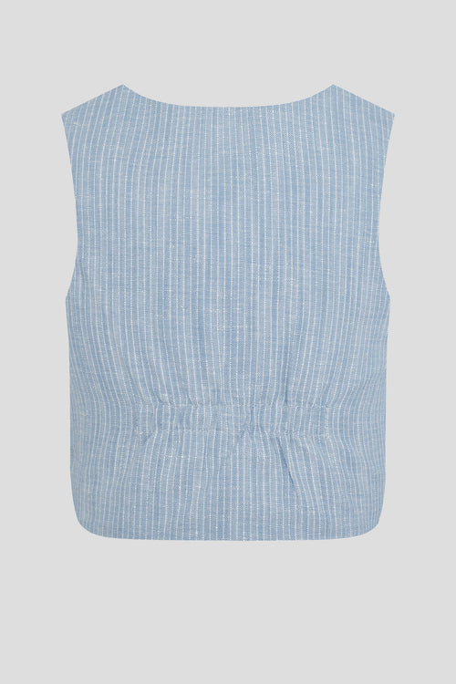 Baby fashionable striped blue smart vest