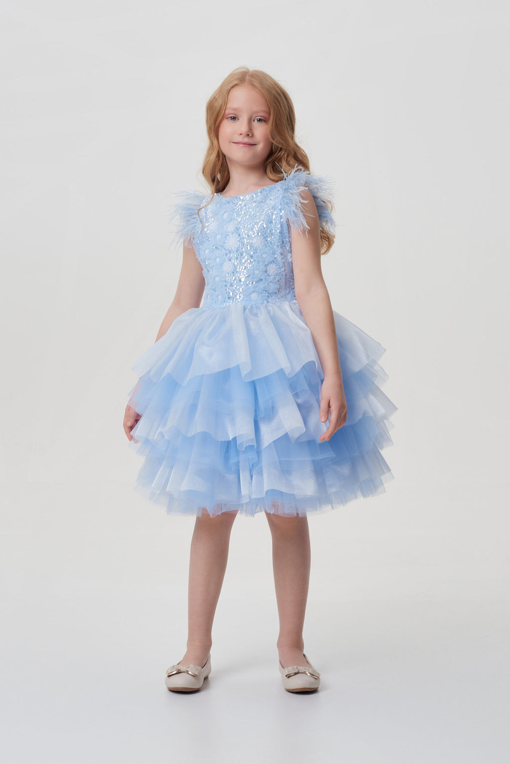 Sequins Decorated Fluffy Skirt Dress