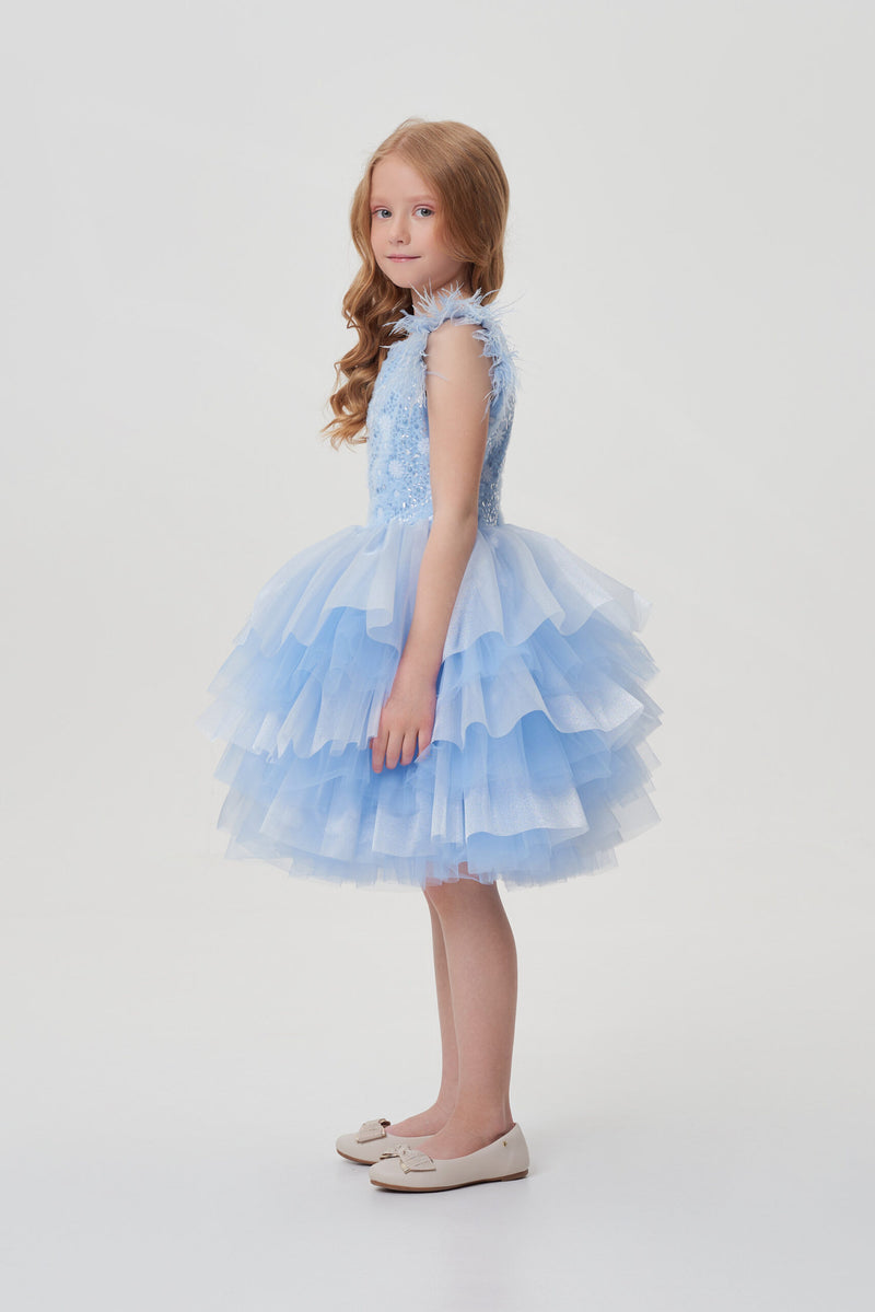 Sequins Decorated Fluffy Skirt Dress