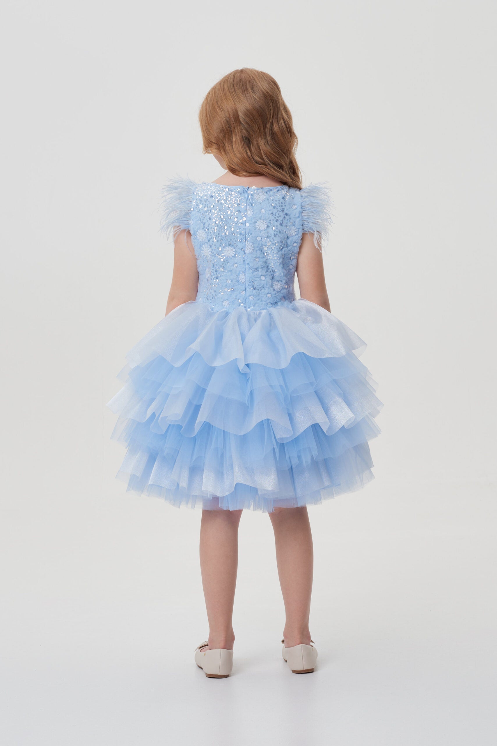 Sequins Decorated Fluffy Skirt Dress