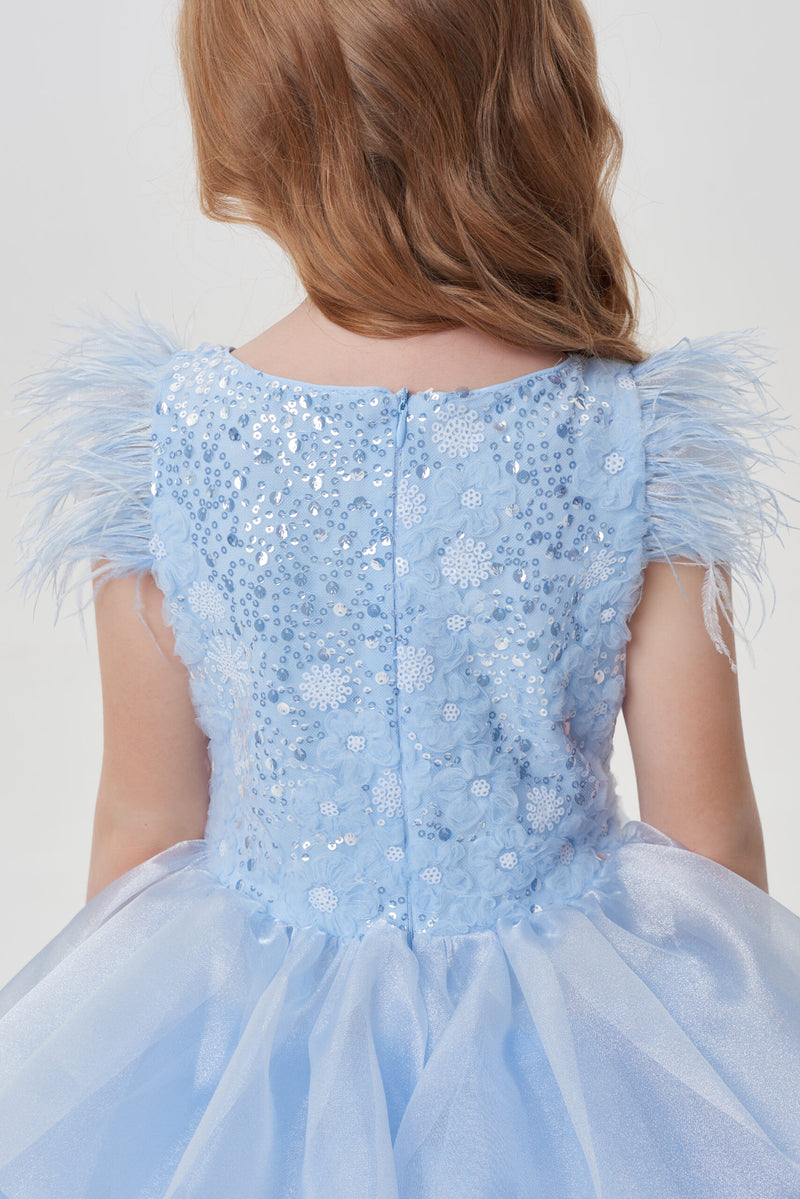 Sequins Decorated Fluffy Skirt Dress
