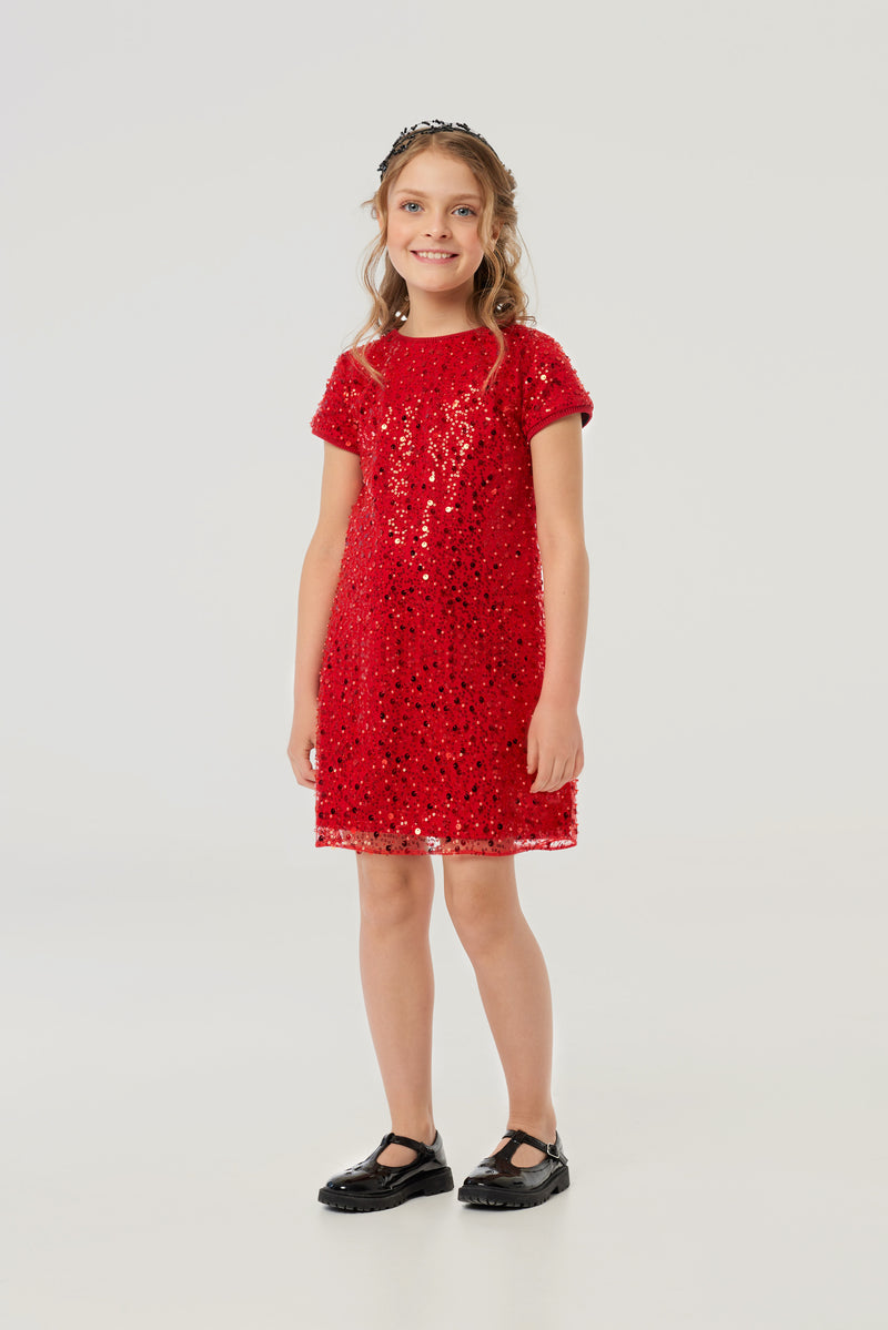 A-Silhouette Sequins Coctail Dress