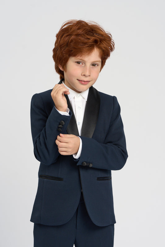 Smart Dark Blue Tuxedo jacket