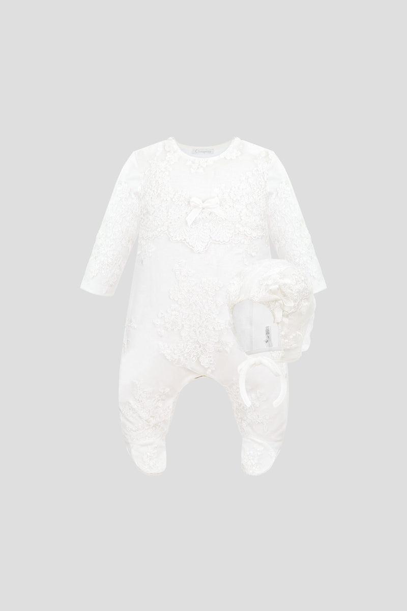 Lace Decorated Set (Overall and Bonnet)