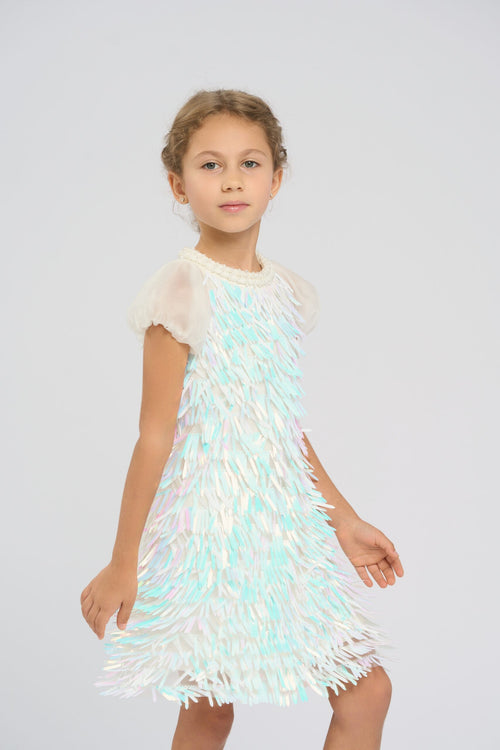 Aqua Drop Sequin Dress