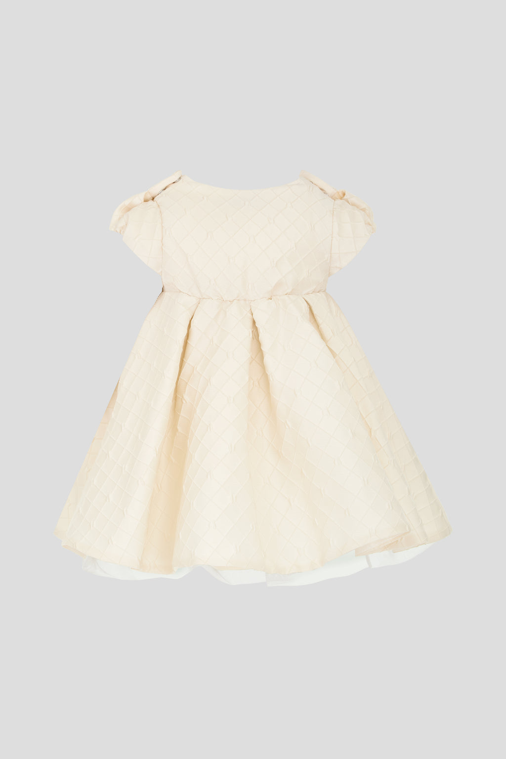 Cream Elegant Quilted Dress