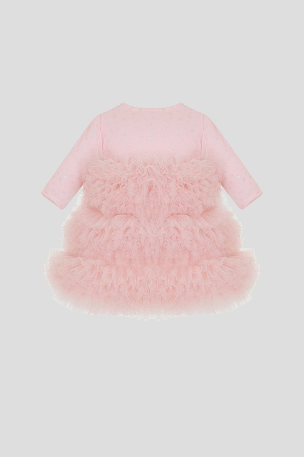 Elegant Peach Fluffy Skirt Dress