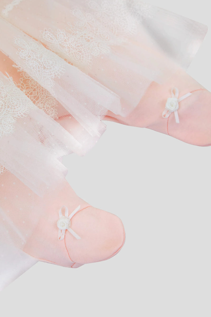 Elegant Princess Set with French laces, pink
