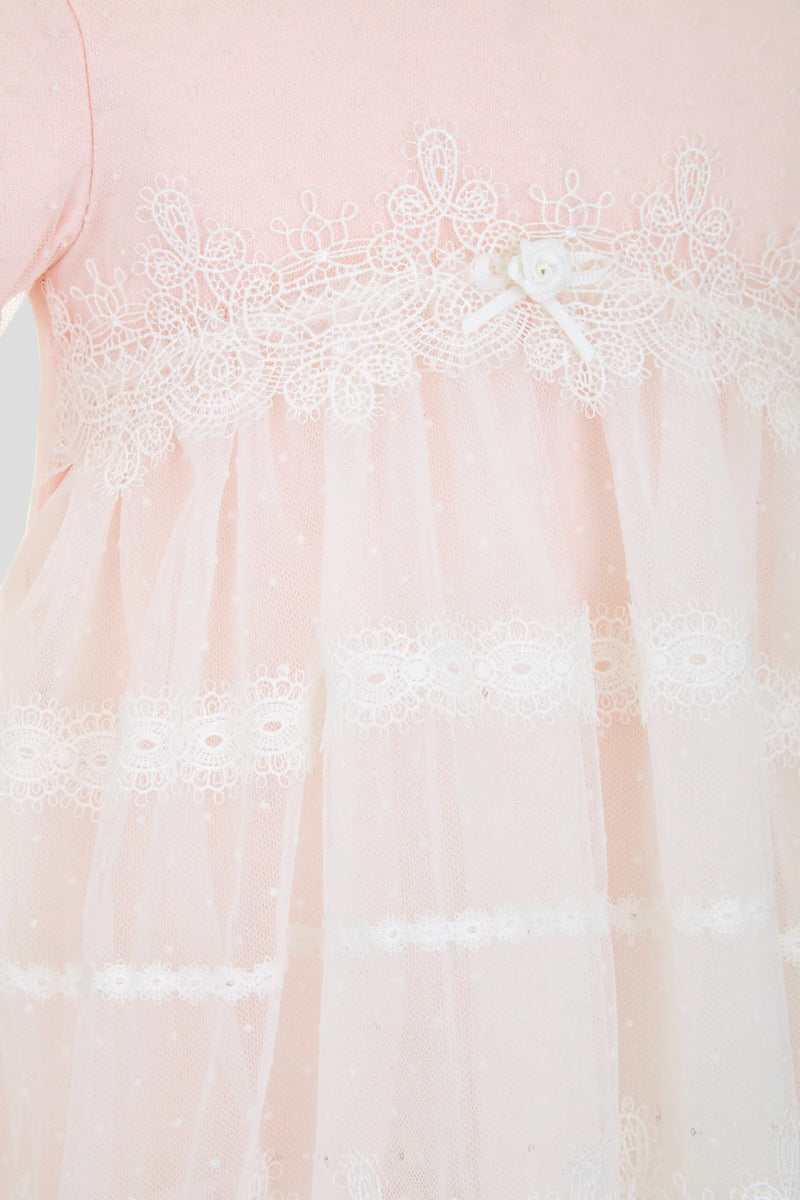 Elegant Princess Set with French laces, pink