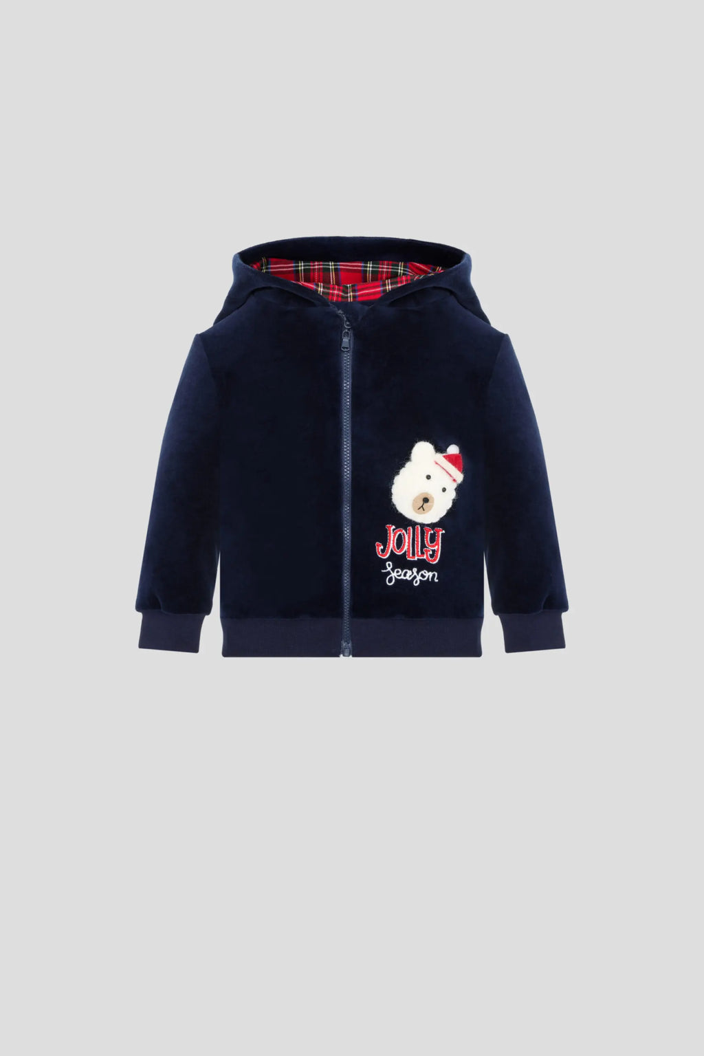 Jolly Season Velour Tracksuit with hood and pompom for baby