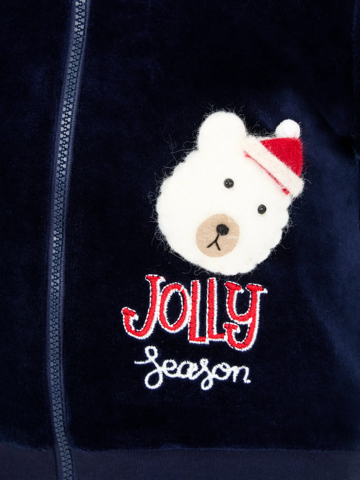 Jolly Season Velour Tracksuit with hood and pompom for baby