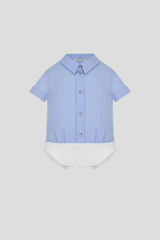 Elegant Bodysuit, striped blue