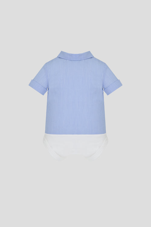 Blue Striped Cotton Bodysuit