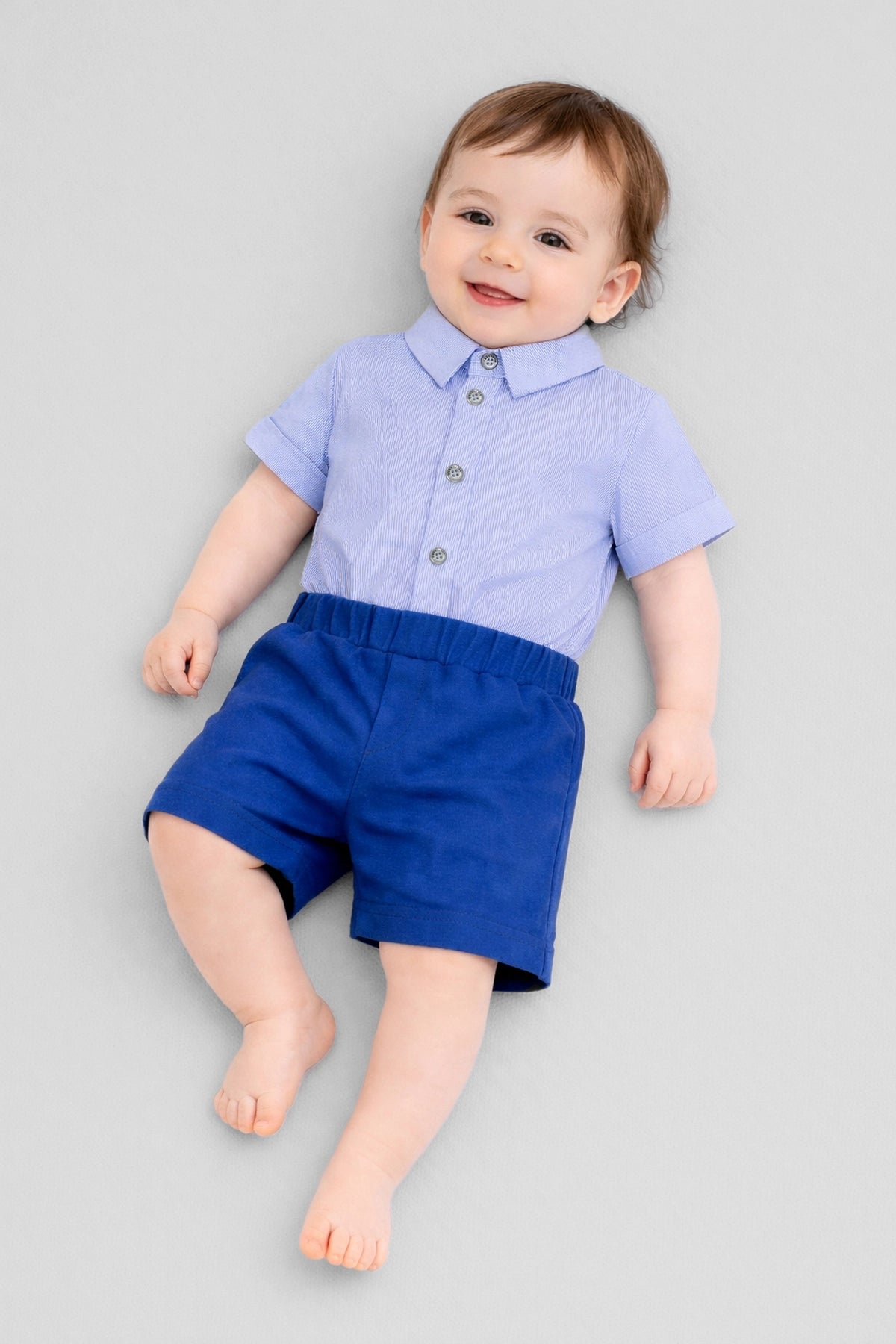 Blue Striped Cotton Bodysuit