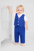 Cornflower Blue Cotton Blend Vest