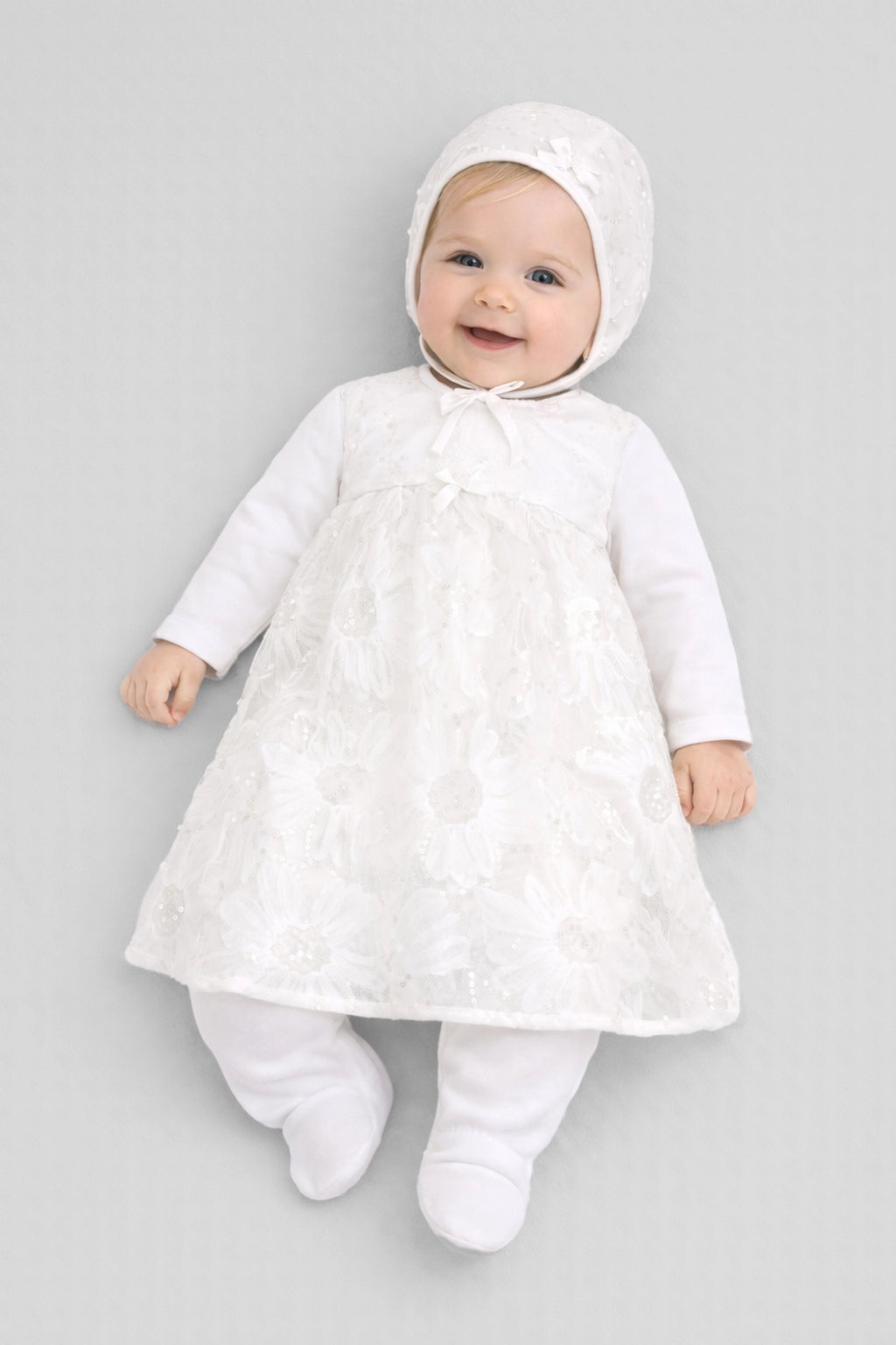 Cotton Newborn Set with Lace Trim