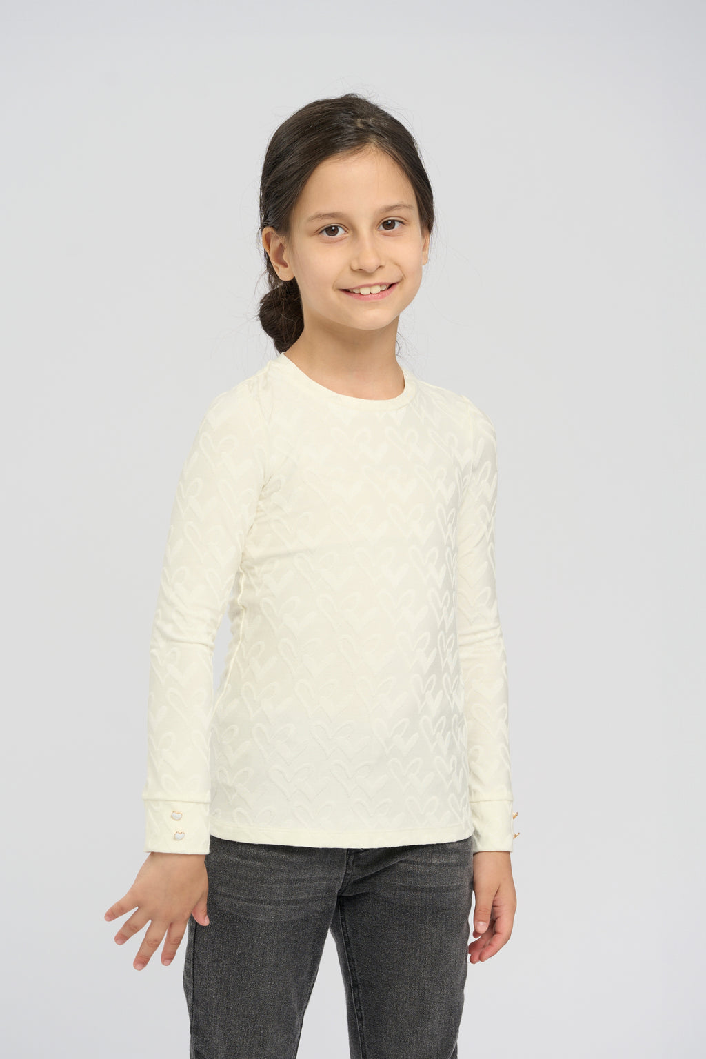 Heart LS Tee, milky