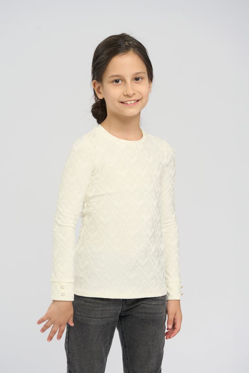 Heart LS Tee, milky
