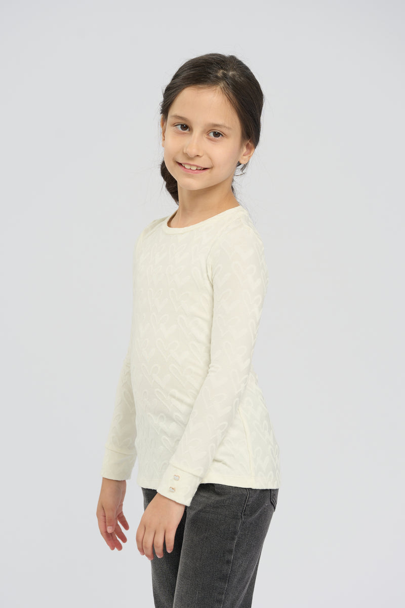 Heart LS Tee, milky