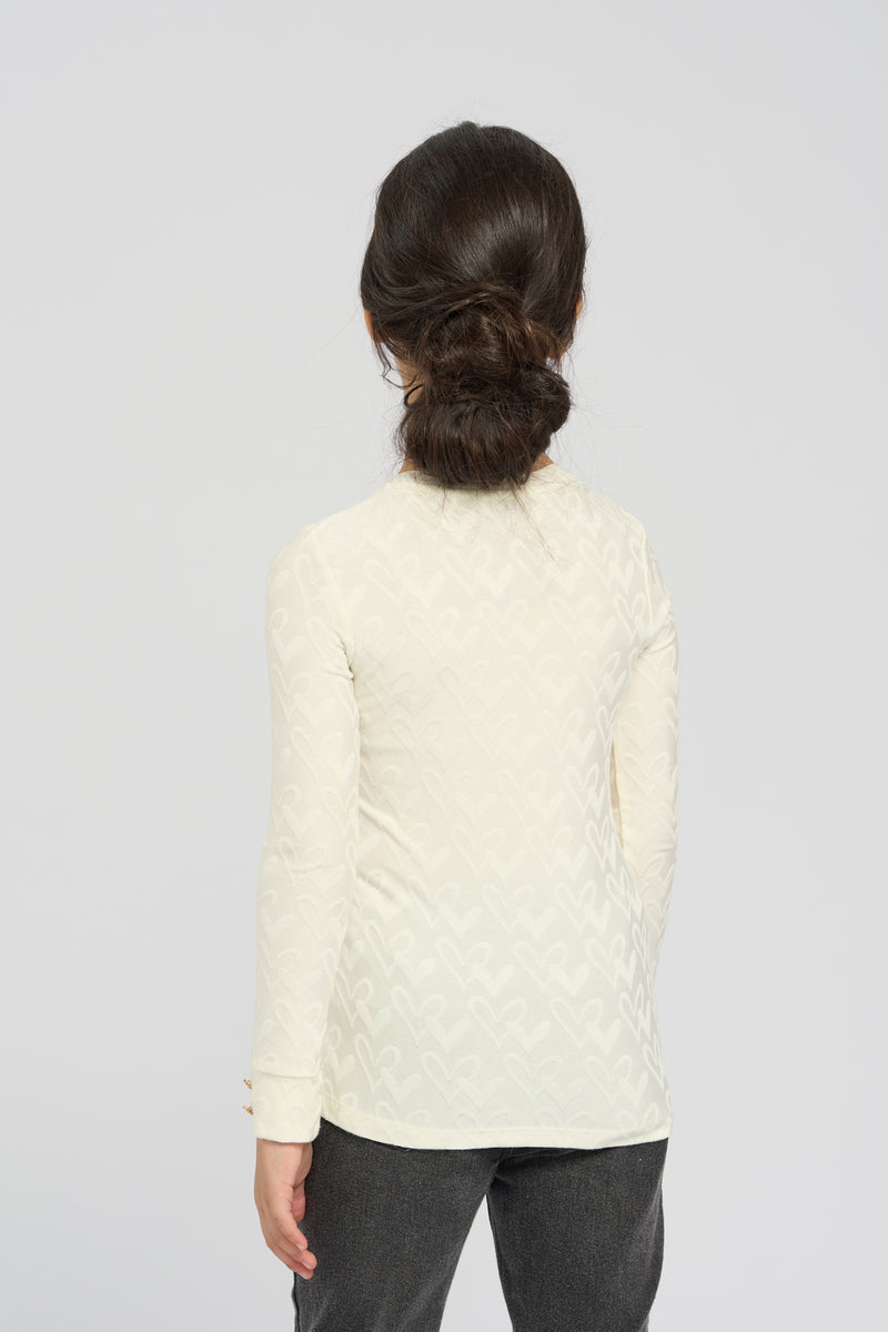 Heart LS Tee, milky