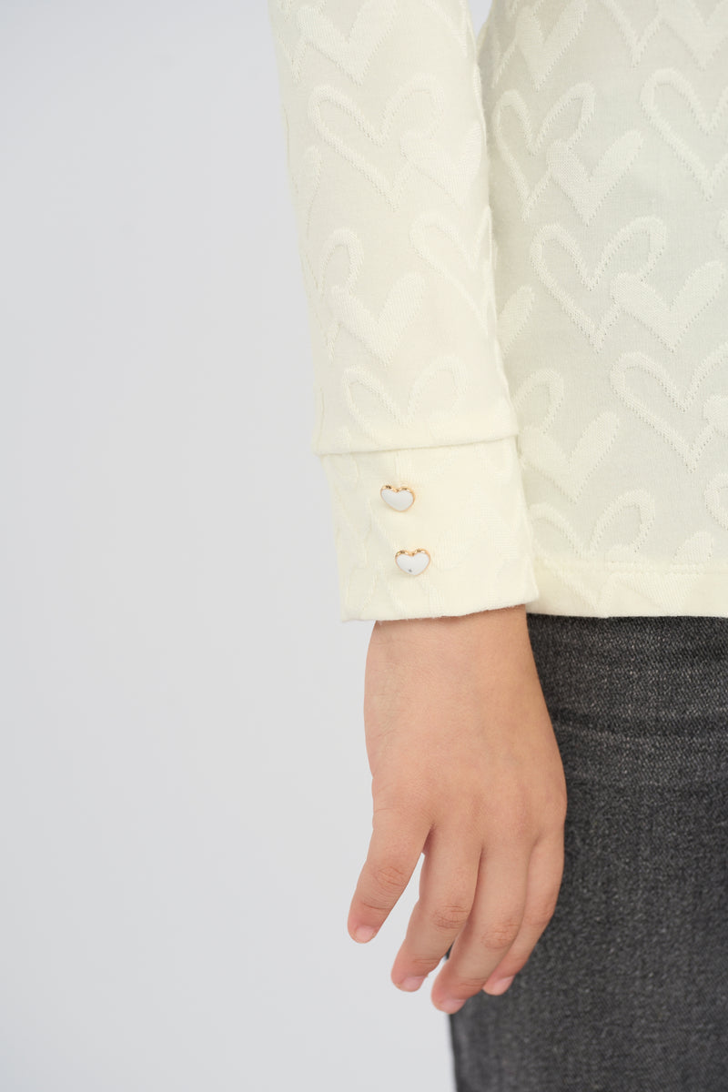 Heart LS Tee, milky