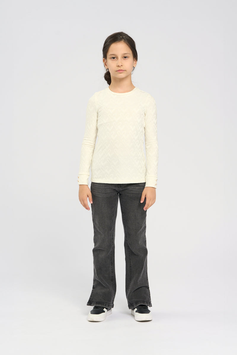 Heart LS Tee, milky