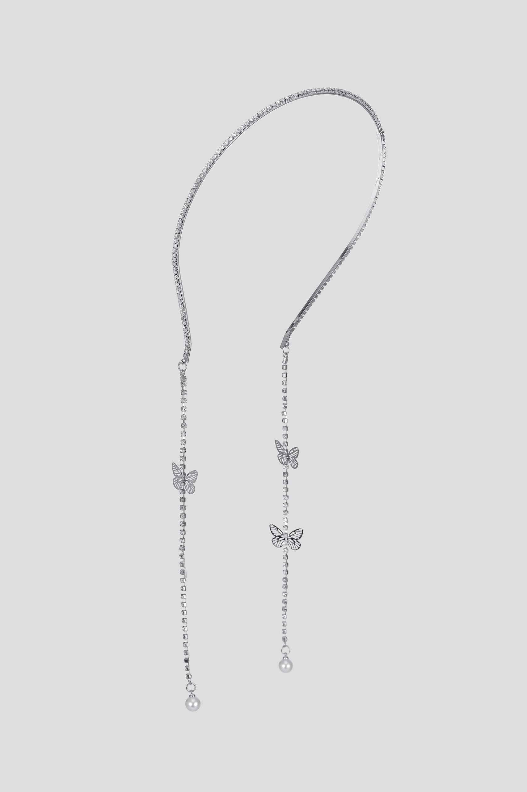 Headband with Beautiful Butterflies, Crystals and Pearls