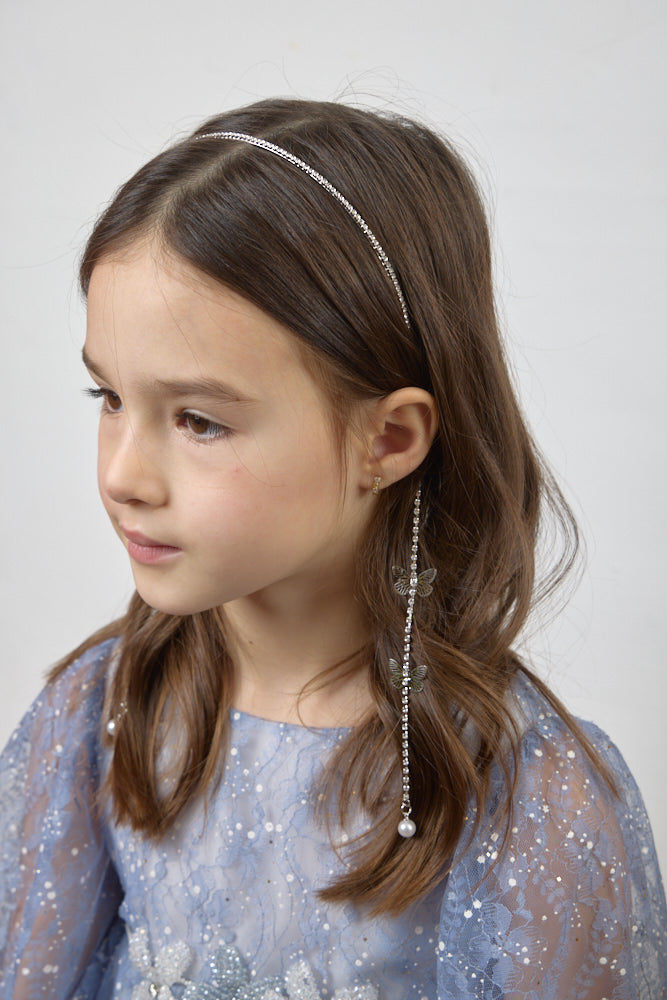 Headband with Beautiful Butterflies, Crystals and Pearls