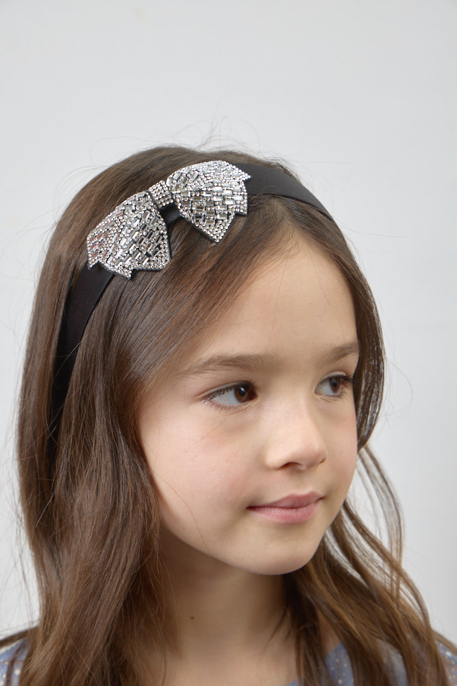 Silver Bow Elegant Headband