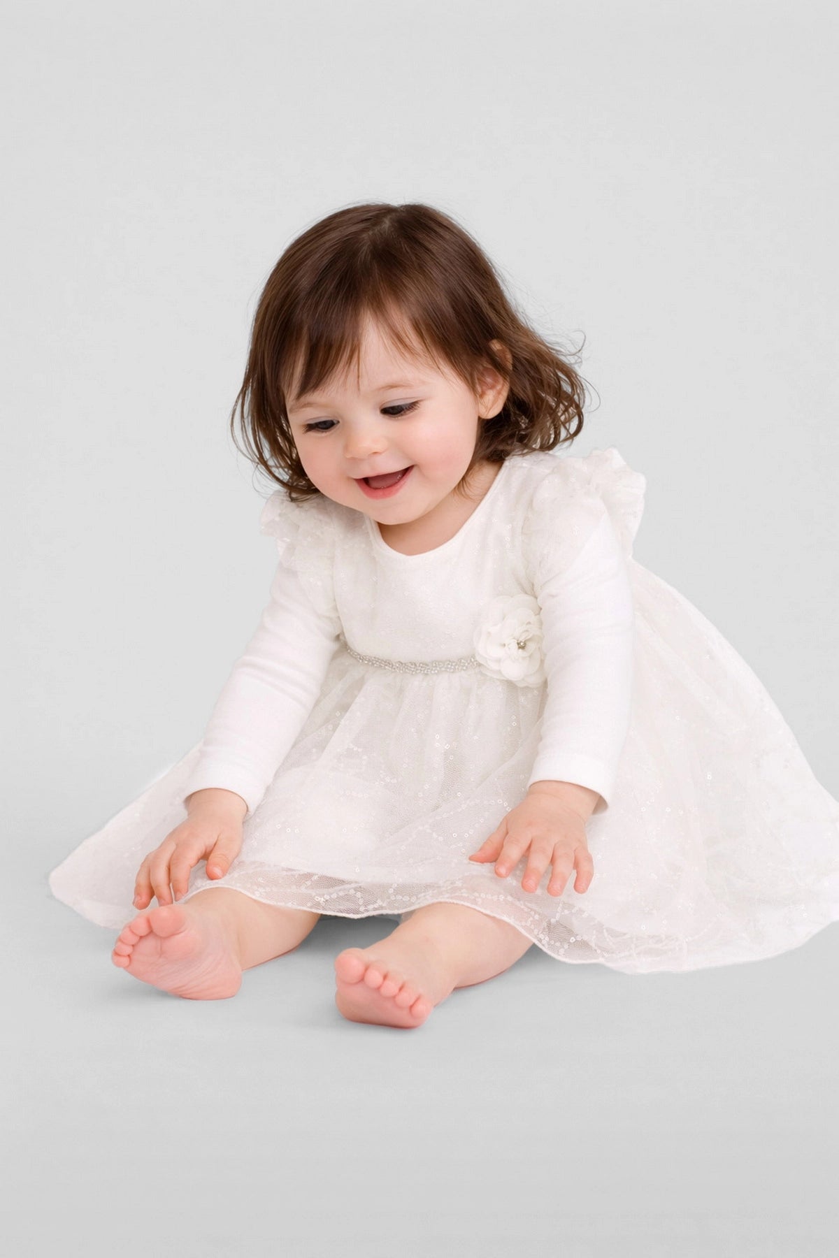 White Cotton Dress and Bodysuit Set