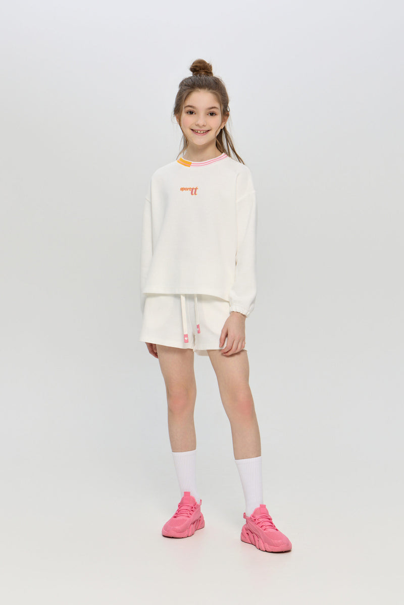Sports Set White with Embroidery