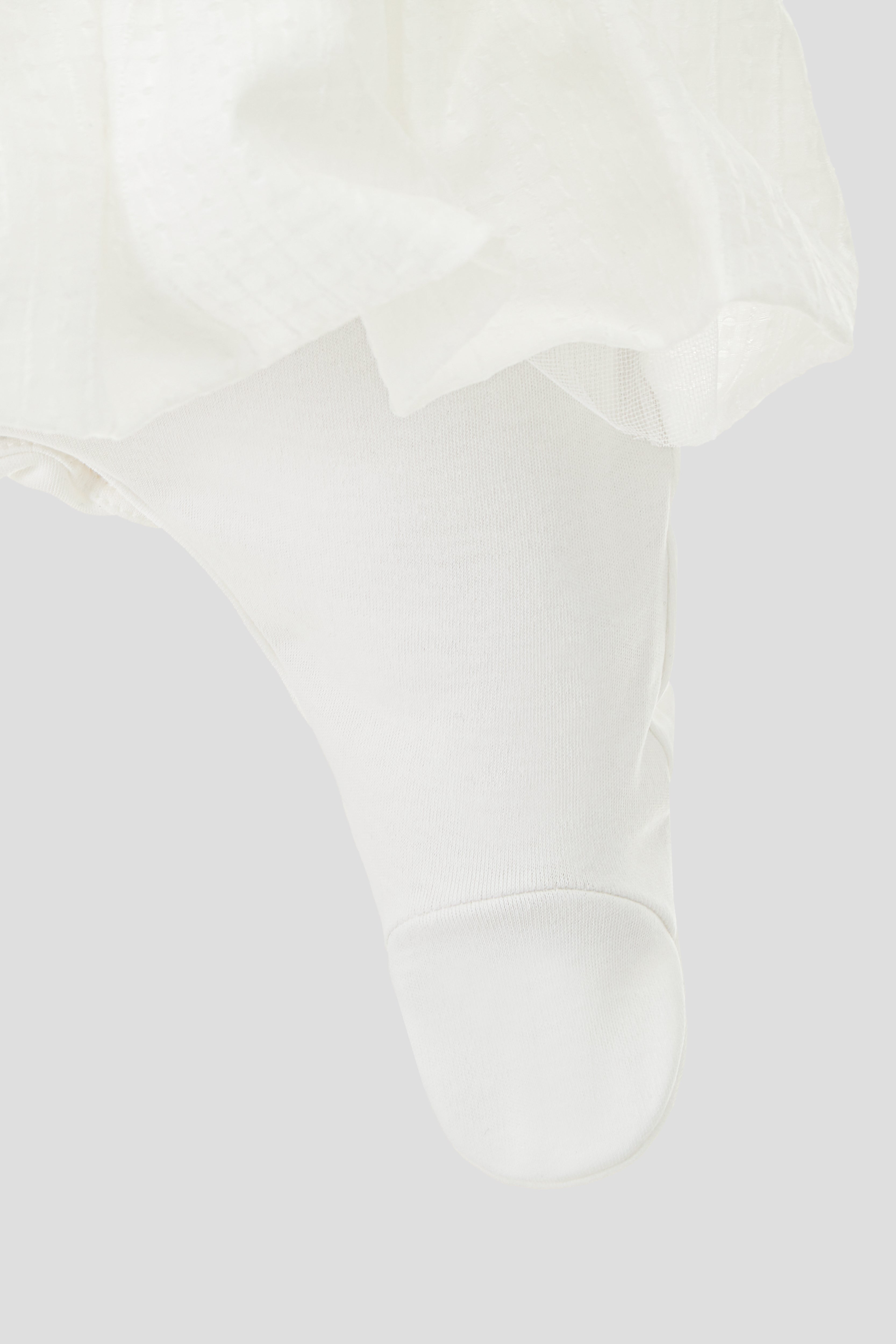 Beautiful Special Occasion Set (overall dress and bonnet), Flower-decorated for newborn