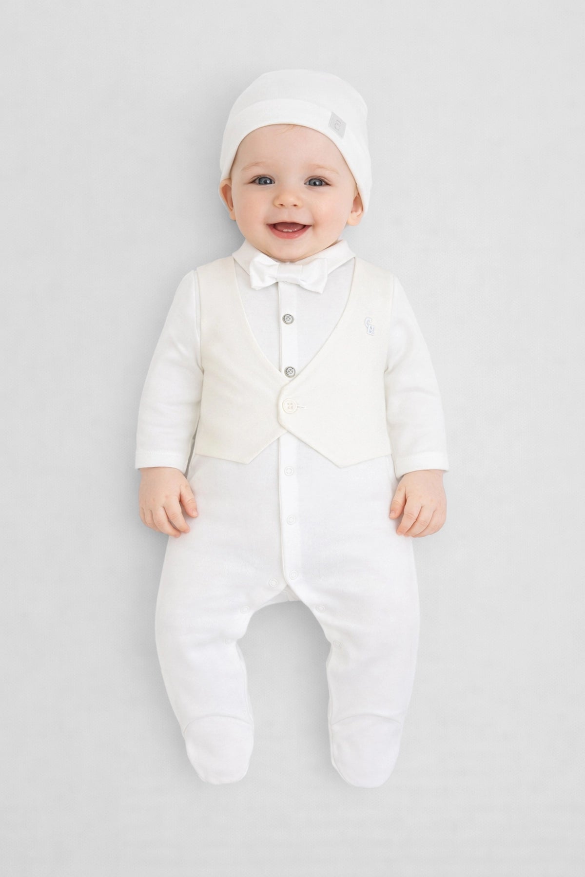 Smart Party Set (Overall and Bonnet) for Newborn Baby Boy