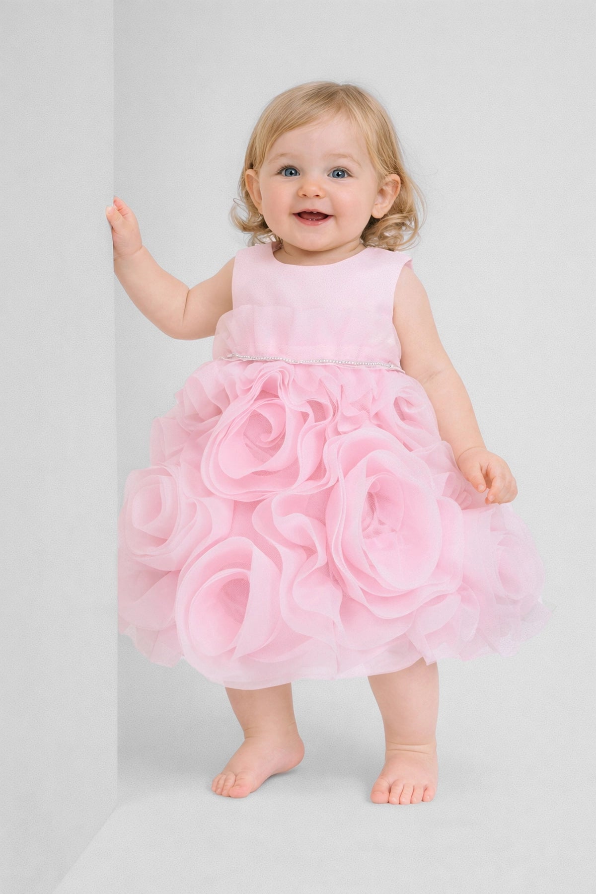 3D Rose Dress for baby girl