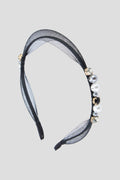 Headband "Veil" with Crystals and Pearls