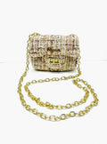 Golden Little Tweed Bag with Chain