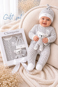 Unisex Smart Gift Set (overall, hat and souvenir "Bear") for Newborn